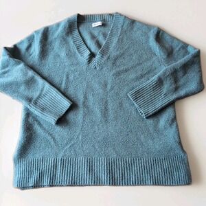 Nine West Sweater Women's Medium Sage Green V-Neck Pullover Knit Solid Top